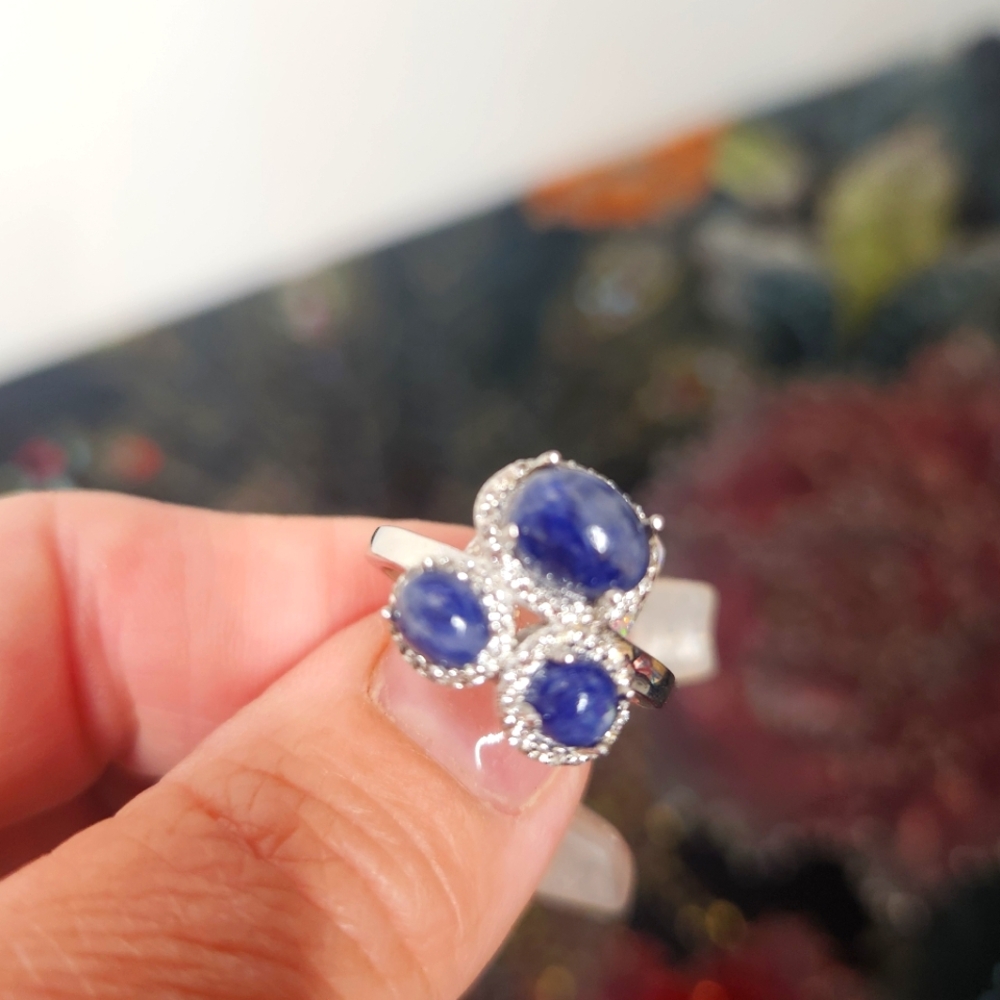 Sterlin Silver blue Lapis Gemstone Ring